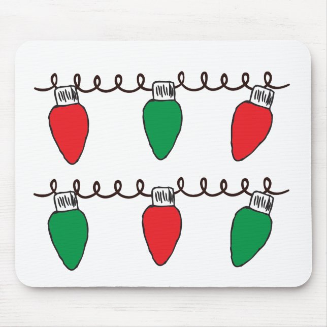 Alfombrilla De Ratón Luces de cadena Dibujar Navidades Dibujar dibujo d (Frente)