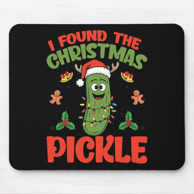 Alfombrilla De Ratón Luces de Navidad de Pickle Santa Hat - Encontré la (Frente)