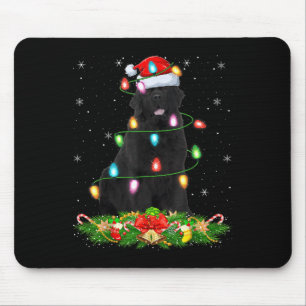 Alfombrilla De Ratón Luces de Navidad Perro Terranova Gorro Divertido d