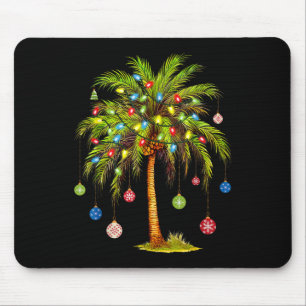 Alfombrilla De Ratón Luces de palmera de Navidad hawaiana tropical Xmas