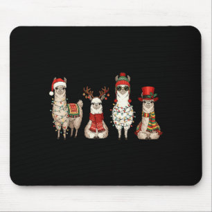 Alfombrilla De Ratón Luces del cuarteto de llamas de Navidad Cuernos de
