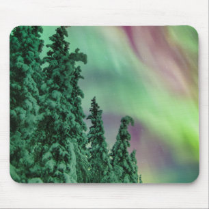 Alfombrilla De Ratón Luces del Norte Invierno en Glennallen, Alaska