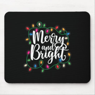 Alfombrilla De Ratón Luces Divertidas, Alegre y Brillantes de Navidad X