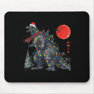 Alfombrilla De Ratón Luces divertidas de Kaiju Santa Navidad Monstruo N