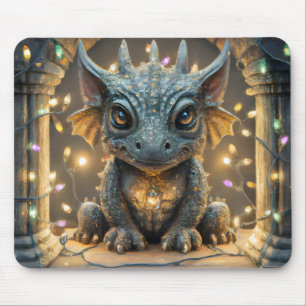 Alfombrilla De Ratón Luces festivas Chibi Gargoyle Dragon