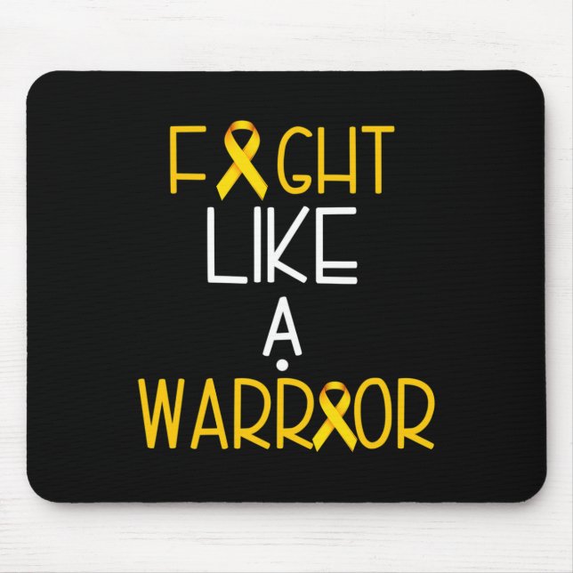 Alfombrilla De Ratón Lucha como un guerrero contra el cáncer infantil (Frente)