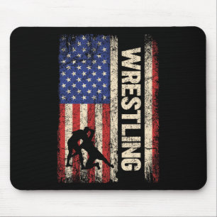 Alfombrilla De Ratón Lucha Contra Ee.Uu. Bandera Americana Lucha Camisa