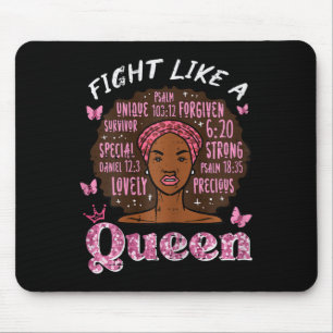 Alfombrilla De Ratón Lucha contra el cáncer como reina afro supervivien