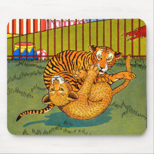 Alfombrilla De Ratón lucha de tigres y leopardo
