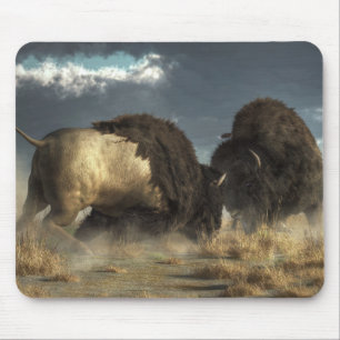 Alfombrilla De Ratón Lucha del bisonte