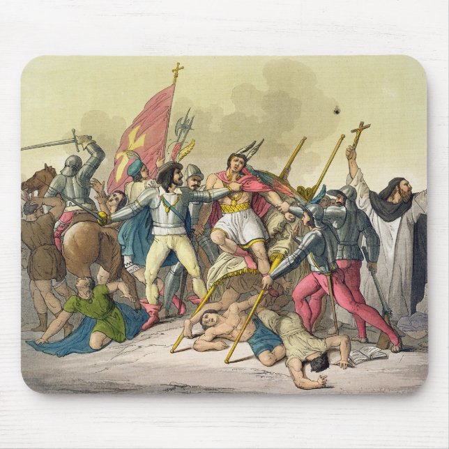 Alfombrilla De Ratón Lucha entre los indios y los Conquistadors locales (Frente)