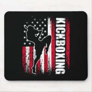 Alfombrilla De Ratón Luchador de Kickboxing de la bandera estadounidens