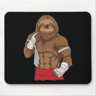 Alfombrilla De Ratón Luchador de Kickboxing de Perezoso de Muay Thai 