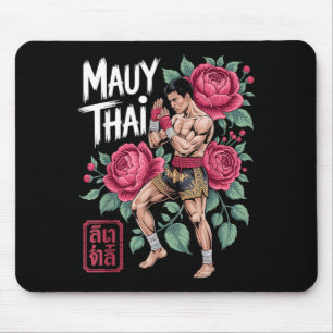 Alfombrilla De Ratón Luchador de Muay Thai Kickboxing Amantes de las Ar