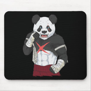 Alfombrilla De Ratón Luchador de Muay Thai Panda Kickboxing _1