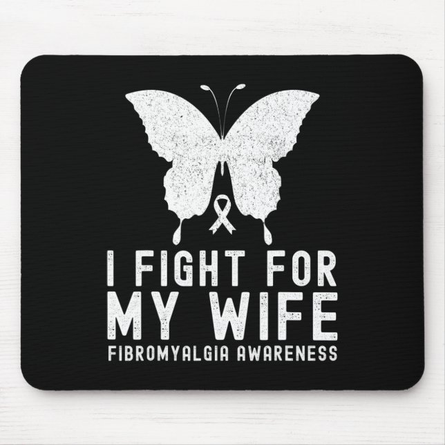 Alfombrilla De Ratón Lucho Por Mi Esposa Fibromialgia Mes De Conciencia (Frente)