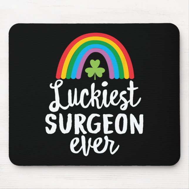 Alfombrilla De Ratón Luckiest Surgeon Ever St Patrick Day Shamrocks  (Frente)