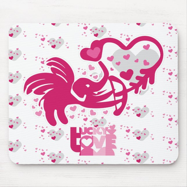 ALFOMBRILLA DE RATÓN LUCKY LOVE ELEPHANT CUPID ELEPHANT BY MASANSER (Frente)