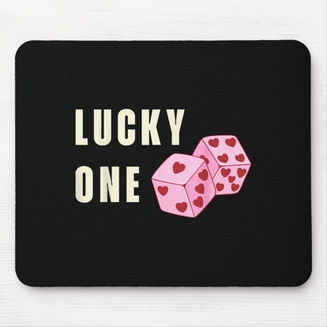 Alfombrilla De Ratón Lucky One Heart Dice Couples Matching Valentines D (Frente)