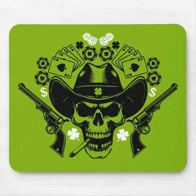 Alfombrilla De Ratón Lucky Poker Skull (Frente)