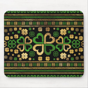 Alfombrilla De Ratón Lucky Shamrock de cuatro hojas de tracción verde