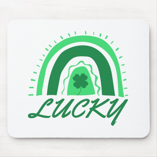Alfombrilla De Ratón Lucky Shamrock Rainbow (Frente)