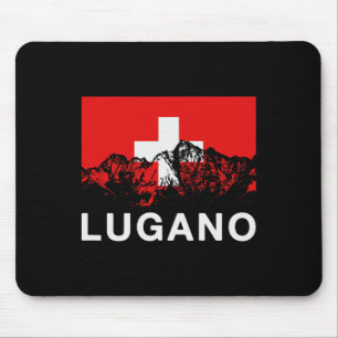Alfombrilla De Ratón Lugano Suiza Bandera Suiza