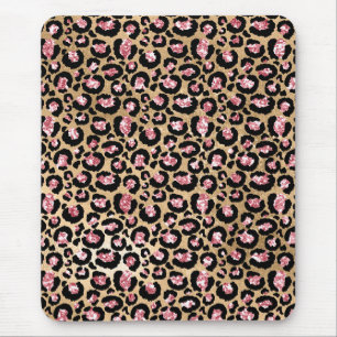 Alfombrilla De Ratón Lugares de leopardo Purpurina de Relieve metalizad