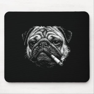 Alfombrilla De Ratón Lugubre pug fumando meme perro ahumado cigarrillo