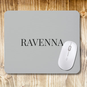 Alfombrilla De Ratón Lujo Greige Serif Nombre Personalizado Hecho a Med
