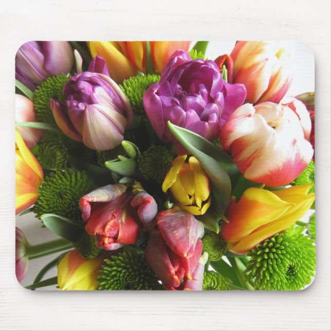 Alfombrilla De Ratón Lujo Tulips Bouquet Mousepad (Frente)
