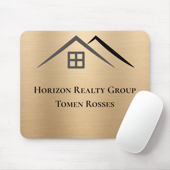 Alfombrilla De Ratón Lujoso Metallic Gold Real Estate Mousepad (Con ratón)