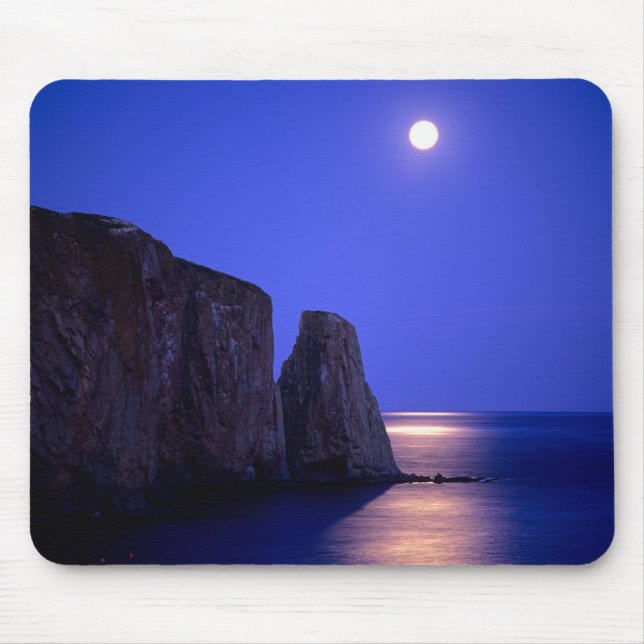 Alfombrilla De Ratón Luna Al Dusk | Quebec de la costa de Gaspe del Peñ (Frente)