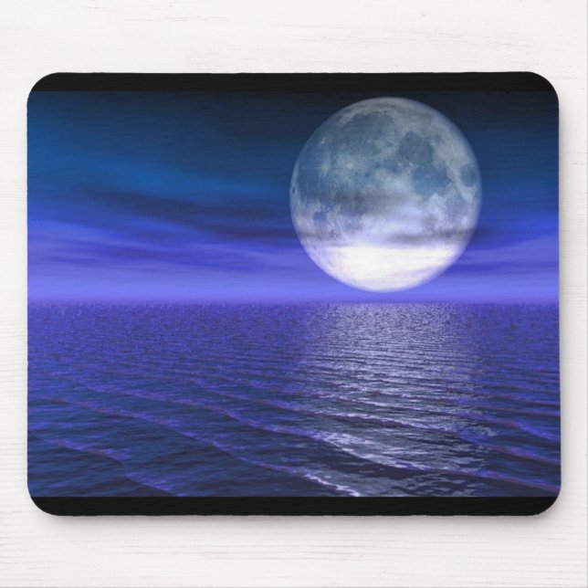 Alfombrilla De Ratón Luna azul llena (Frente)