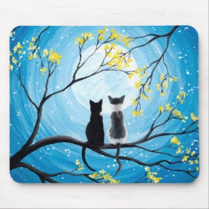 Alfombrilla De Ratón Luna caprichosa con gatos