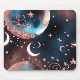 Alfombrilla de ratón - Luna Celestial Rosa Dorado