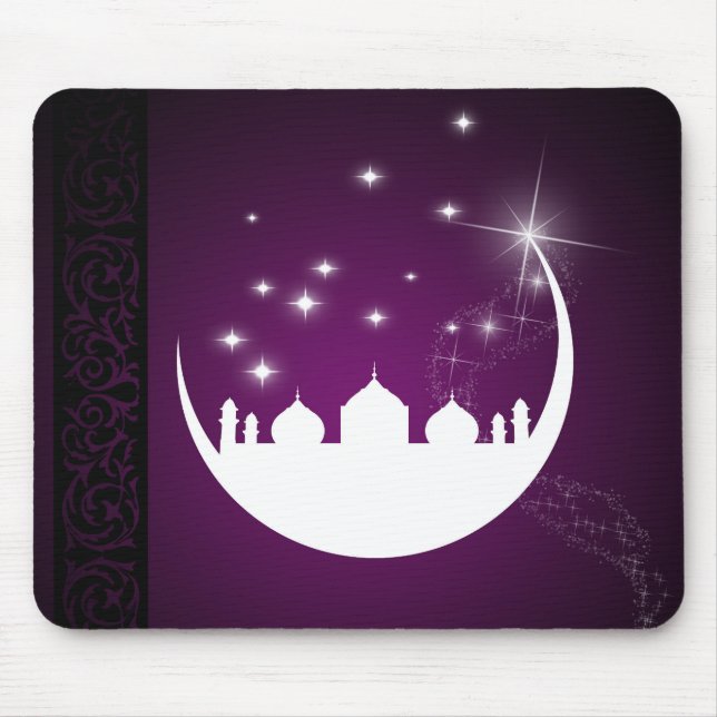 Alfombrilla De Ratón Luna con la silueta de la mezquita - Mousepad (Frente)