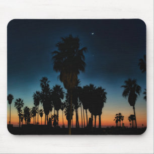 Alfombrilla De Ratón Luna creciente y una estrella en puesta del sol