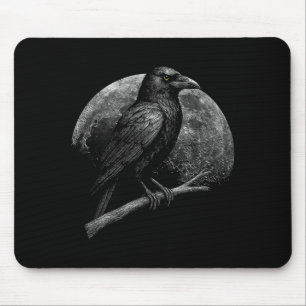 Alfombrilla De Ratón Luna Cuervo Místico Folclore Oscuro Brujería Vikin
