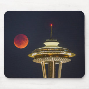 Alfombrilla De Ratón Luna de sangre   Aguja Espacial de Seattle