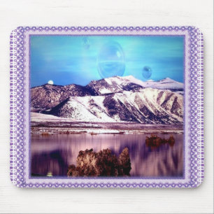 Alfombrilla De Ratón Luna detrás de las montañas Mousepad