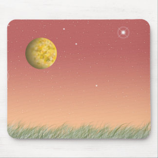 Alfombrilla De Ratón Luna fantástica y un silencioso cielo estrellado.