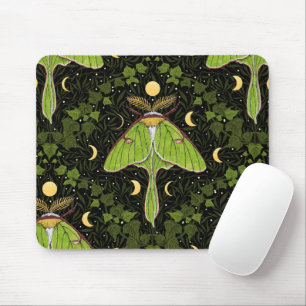 Alfombrilla De Ratón Luna, fases lunares y damasco de hiedra 2