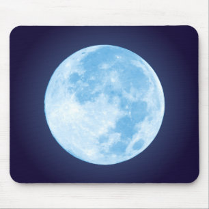 Alfombrilla De Ratón Luna Llena azul Mousepad