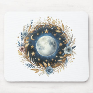 Alfombrilla De Ratón Luna Llena Boho