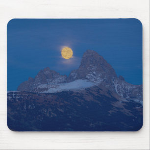 Alfombrilla De Ratón Luna Llena Creciente Grand Teton Driggs, Idaho