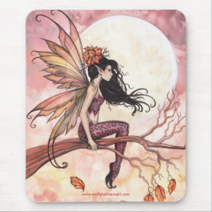 Alfombrilla De Ratón Luna llena en otoño en Mousepad de hadas