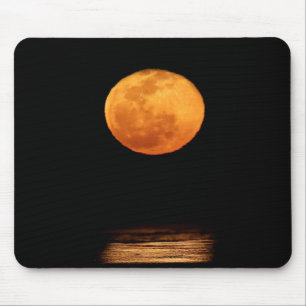 Alfombrilla De Ratón Luna Llena Enorme Isla South Padre, Texas