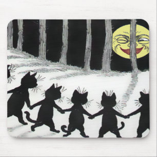 Alfombrilla De Ratón Luna Mousepad del gato negro de Louis Wain