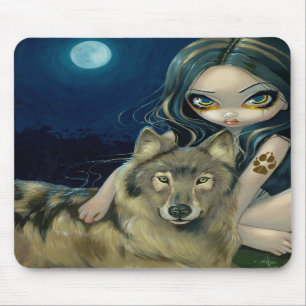 Alfombrilla De Ratón "Luna" Mousepad del lobo